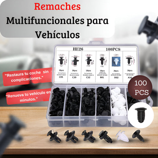 CAJA 100 REMACHES MULTIFUNCIONALES PARA VEHICULOS + ENVÍO GRATIS